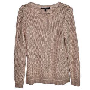 White House Black Market Dusty Pink Long Sleeve Knit Sweater Small